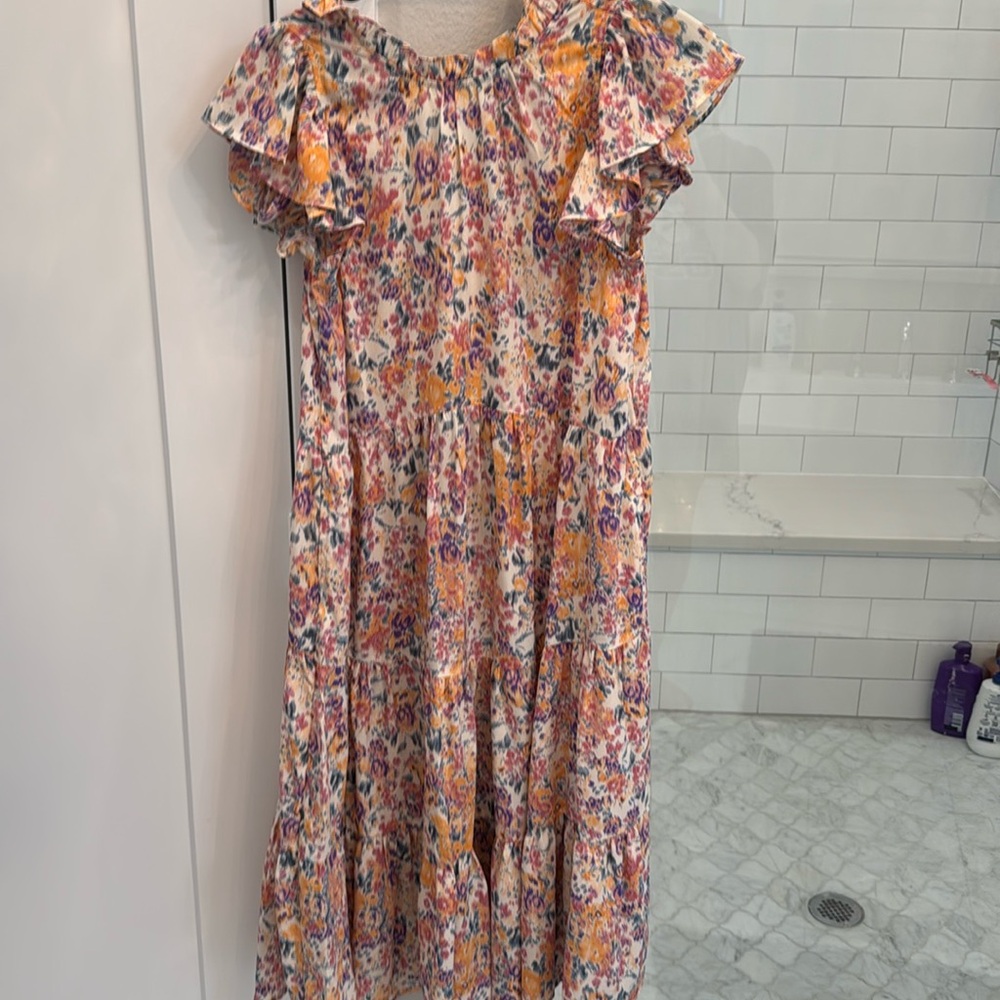 Super cute patterned ruffle dress